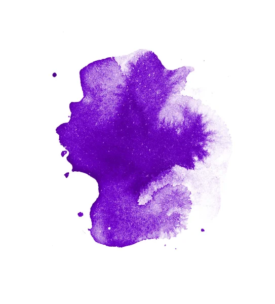 Abstraktní izolované purple akvarel skvrn — Stock fotografie