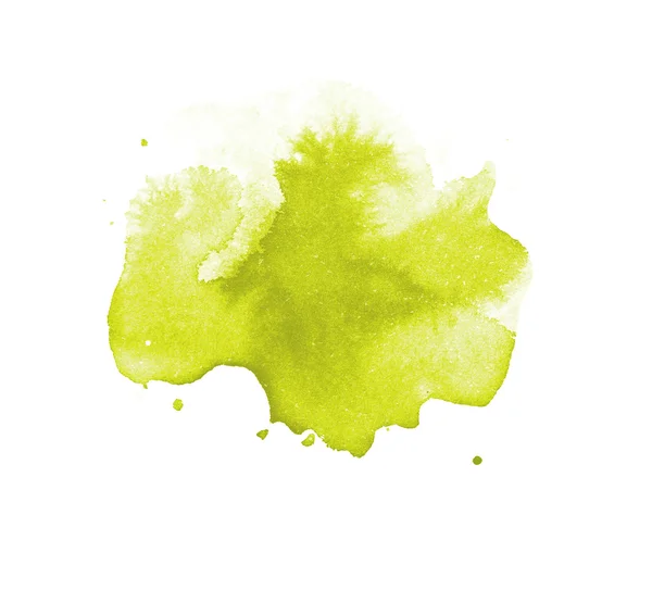 Abstrakte isolierte gelbe Aquarellfärbung — Stockfoto