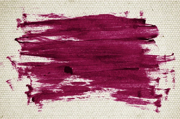 Purple abstract hand-painted brush stroke daub over vintage old paper — Stock Photo, Image