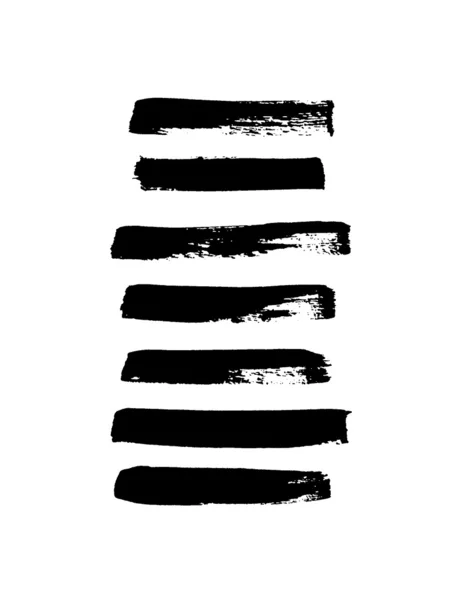 Black ink brush strokes collection — Stock Photo, Image