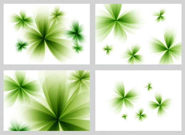 Groene abstract floral achtergronden instellen — Stockfoto