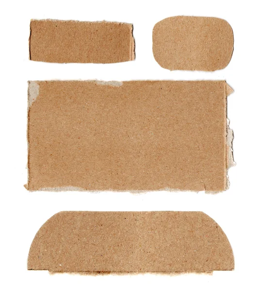 Set of torn cardboard pieces — Stock Photo, Image