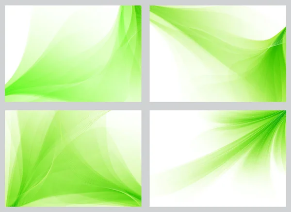 Green abstract smooth backgrounds set — Stock Photo, Image