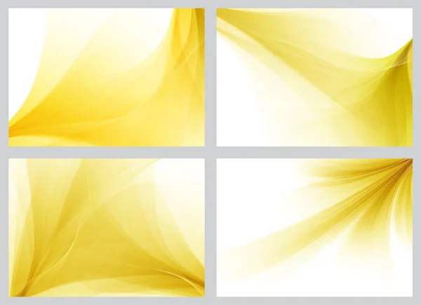 Gelbe abstrakte glatte Hintergründe gesetzt — Stockfoto