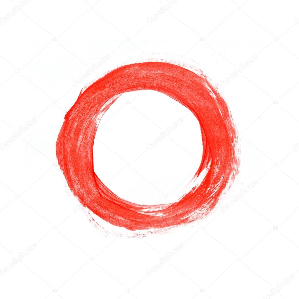 Red hand painted circle