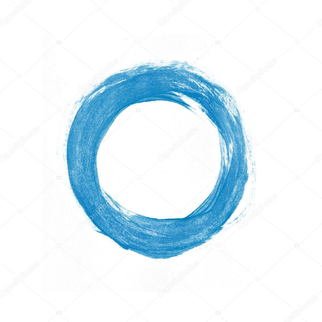 Blue hand painted circle