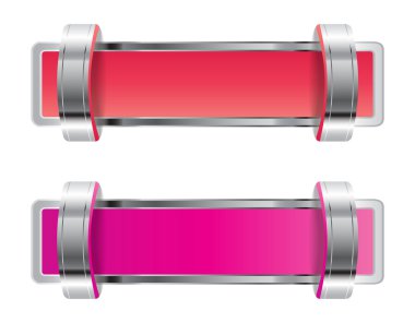 kırmızı parlak metalik krom rozet destekleri ile