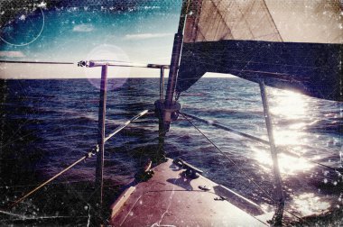 Vintage Fotoğraf yelkenli 's fiyonk sıkıntılı