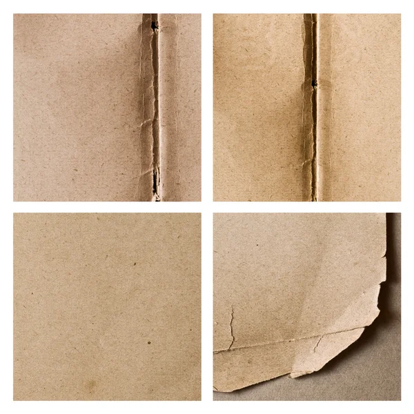 Set di quattro vecchi vecchi sfondi di carta strappata vintage — Foto Stock