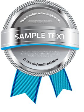 gri parlak cam vektör rozet - banner