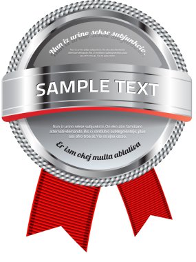 gri parlak cam vektör rozet - banner