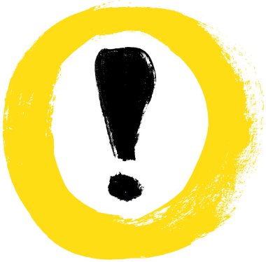 -tehlike işareti - simge bir daire içinde uyarı sarı vektör ünlem - el yapımı