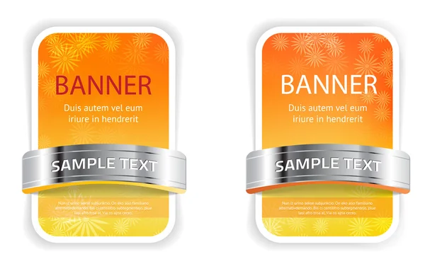 Oranje - gele vector banners - badges — Stockvector
