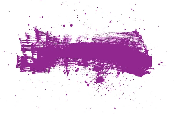 Purple vector abstract brush strokes composition with paint splatter — Stock Vector