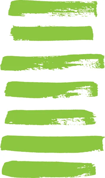 Green vector brush strokes collection — Stock Vector