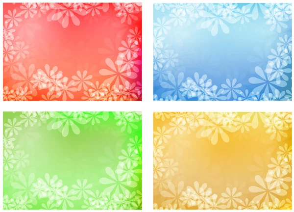 Abstract warm floral subtle soft backgrounds set — Stock Vector