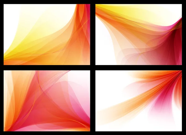 Red - orange smooth vector backgrounds set — Stock Vector