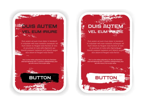 Deux autocollants rectangulaires en papier gris vectoriel rouge — Image vectorielle