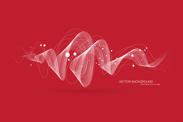 Vector abstract dynamic curly wave background — Stock Vector