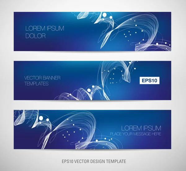 Blue abstract dynamic wave banners — Stock Vector