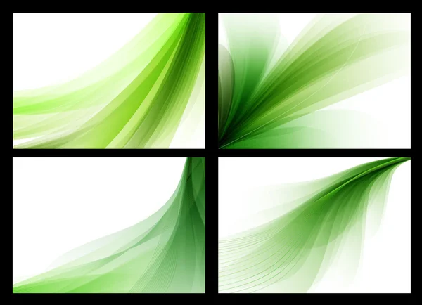 Ensemble de décors lisses abstraits vectoriels vert vif — Image vectorielle