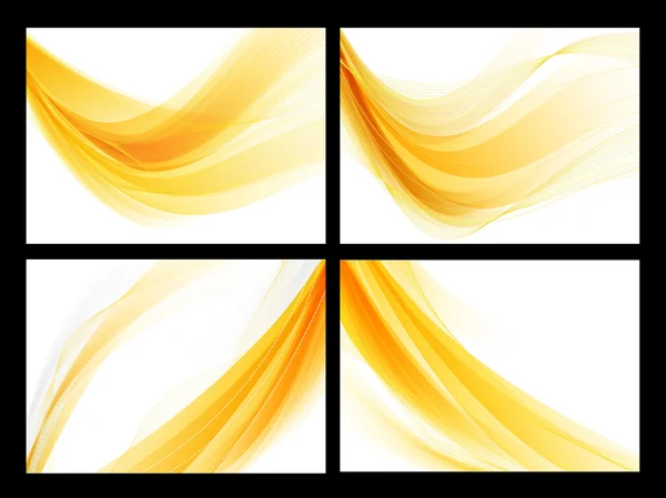 Ensemble de décors lisses abstraits vectoriels jaune vif — Image vectorielle