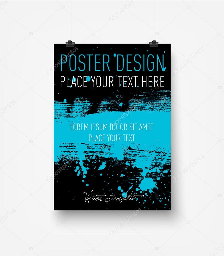 Vector hanging poster design template