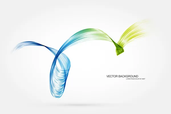 Vektorové pozadí abstraktní dynamické barevné kudrnaté vlny — Stockový vektor