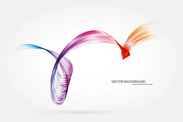 Vector abstract dynamic colorful curly wave background — Stock Vector