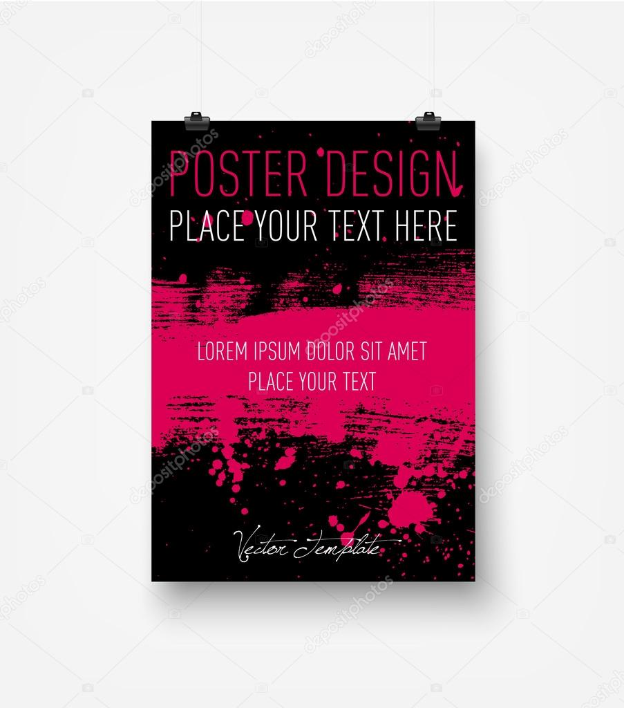 Vector hanging poster design template