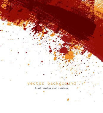 kırmızı renkli vektör sanatsal fırça darbesi soyut ve arka plan splatter