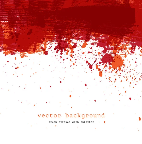 Rouge vecteur coloré résumé coup de pinceau et éclaboussures fond — Image vectorielle