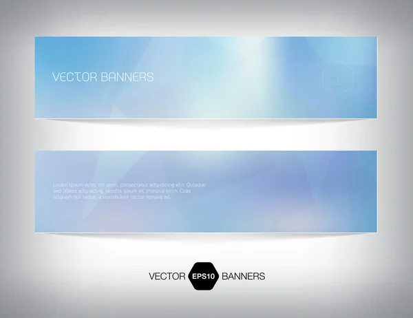 Un conjunto de banners vectoriales azules modernos con fondo poligonal — Archivo Imágenes Vectoriales