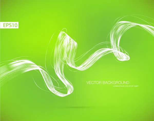 Vektorové abstraktní dynamické kudrnaté vlny zelené pozadí — Stockový vektor