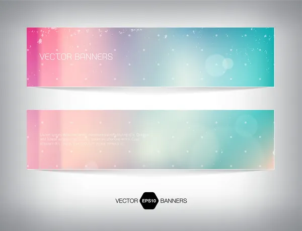 Vector banners with retro blurry soft photographic bokeh background. — Stock Vector
