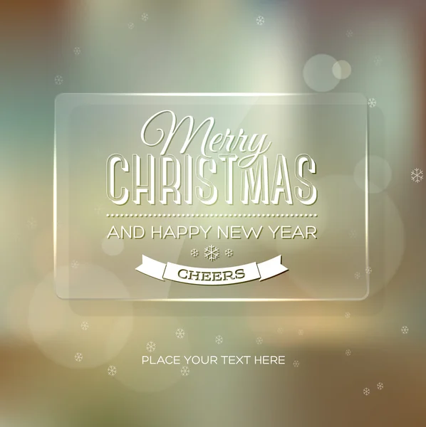 Vector vintage soft blurry beige christmas greeting card — Stock Vector
