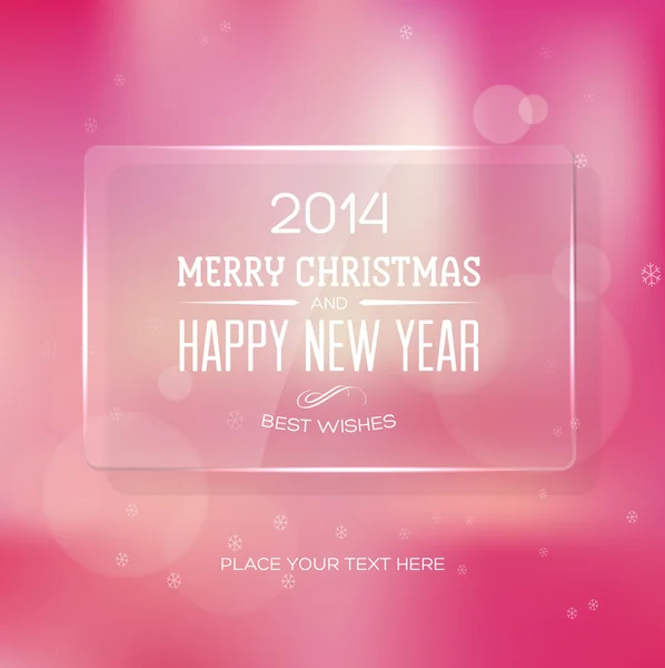 Vector vintage soft blurry pink christmas greeting card — Stock Vector
