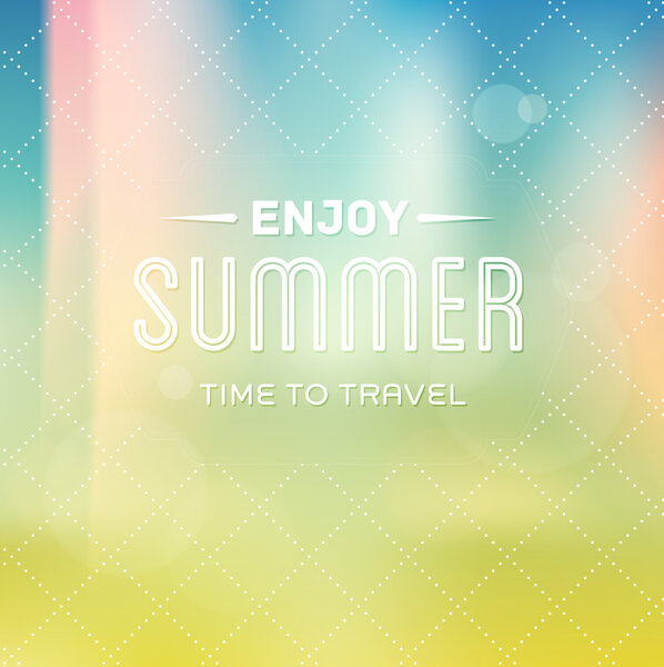 Summer print over blurred background