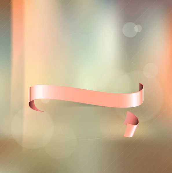 Ribbon banner over blurred background — Διανυσματικό Αρχείο