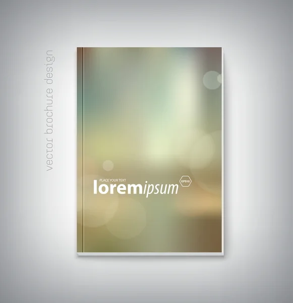 Vektor Broschüre Cover Design-Vorlage mit glatten unfokussierten Folie Bokeh Hintergrund. — Stockvektor