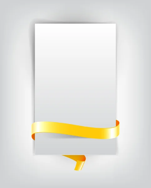 Wektor arkusz papieru z żółte wstążki ozdobne — Wektor stockowy