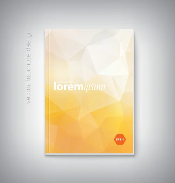 Vektorové brožura obal šablony návrhu s moderní polygonální pozadí světle žluté. — Stockový vektor