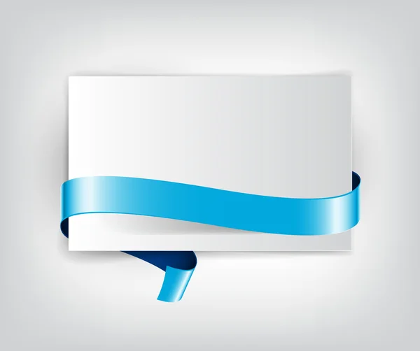 Hoja vectorial de papel con cinta decorativa azul — Vector de stock