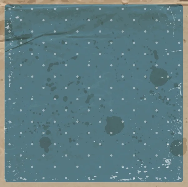 Vektor alt blau gebrauchtes schmutziges Bastelpapier Vintage Hintergrund mit gepunktetem Muster — Stockvektor