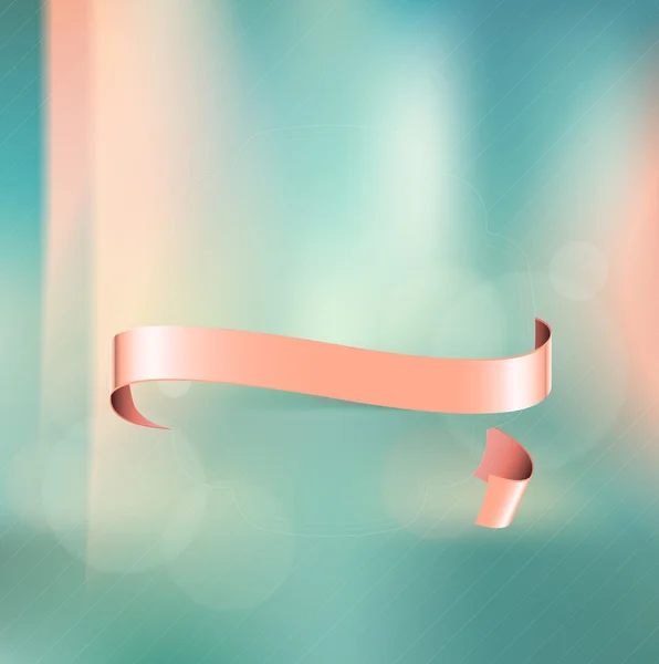Ribbon banner over blurred background — Stok Vektör