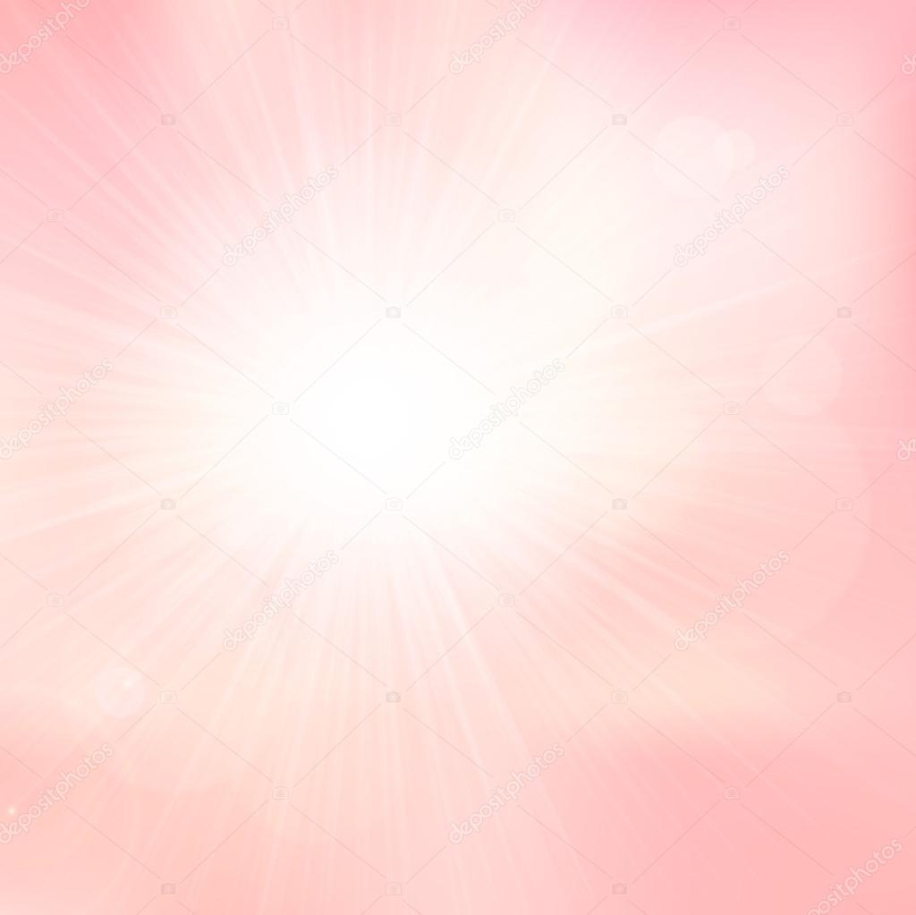 Vector light and subtle background with shiny sun over a pale pink sky