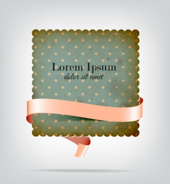 eski kağıt kare rozet vektör vintage yıpranmış die cut