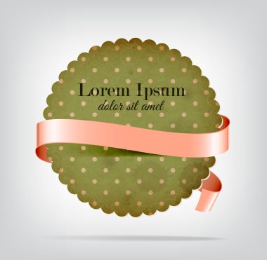 Vintage yıpranmış eski kağıt yuvarlak kalıp kesim rozet vektör