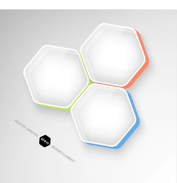 Modernas caixas de infográficos hexagonais 3d — Vetor de Stock