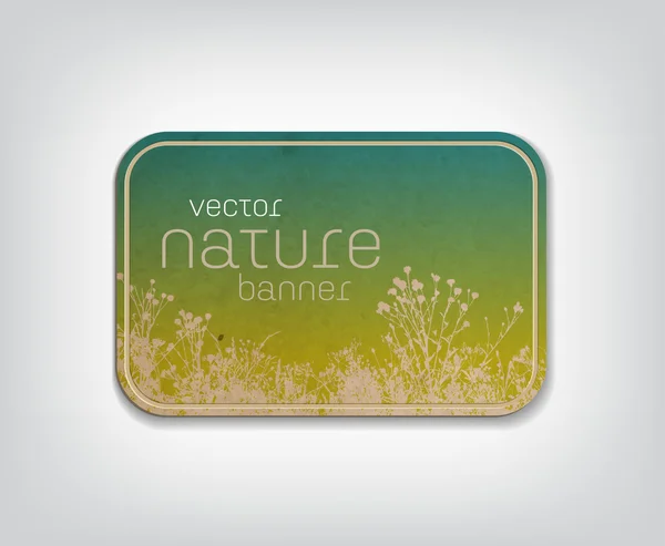 Vector vintage versleten kartonnen horizontale badge — Stockvector